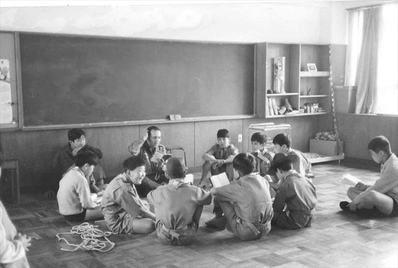 1970年日野2団発団　光塩幼稚園グランドにて活動２